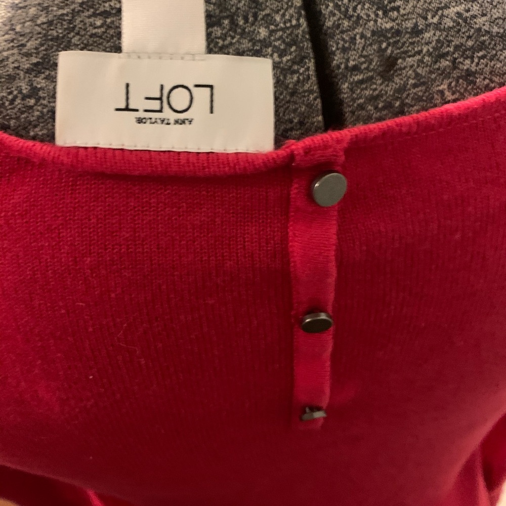 Loft Red Sweater - Picture 2 of 3